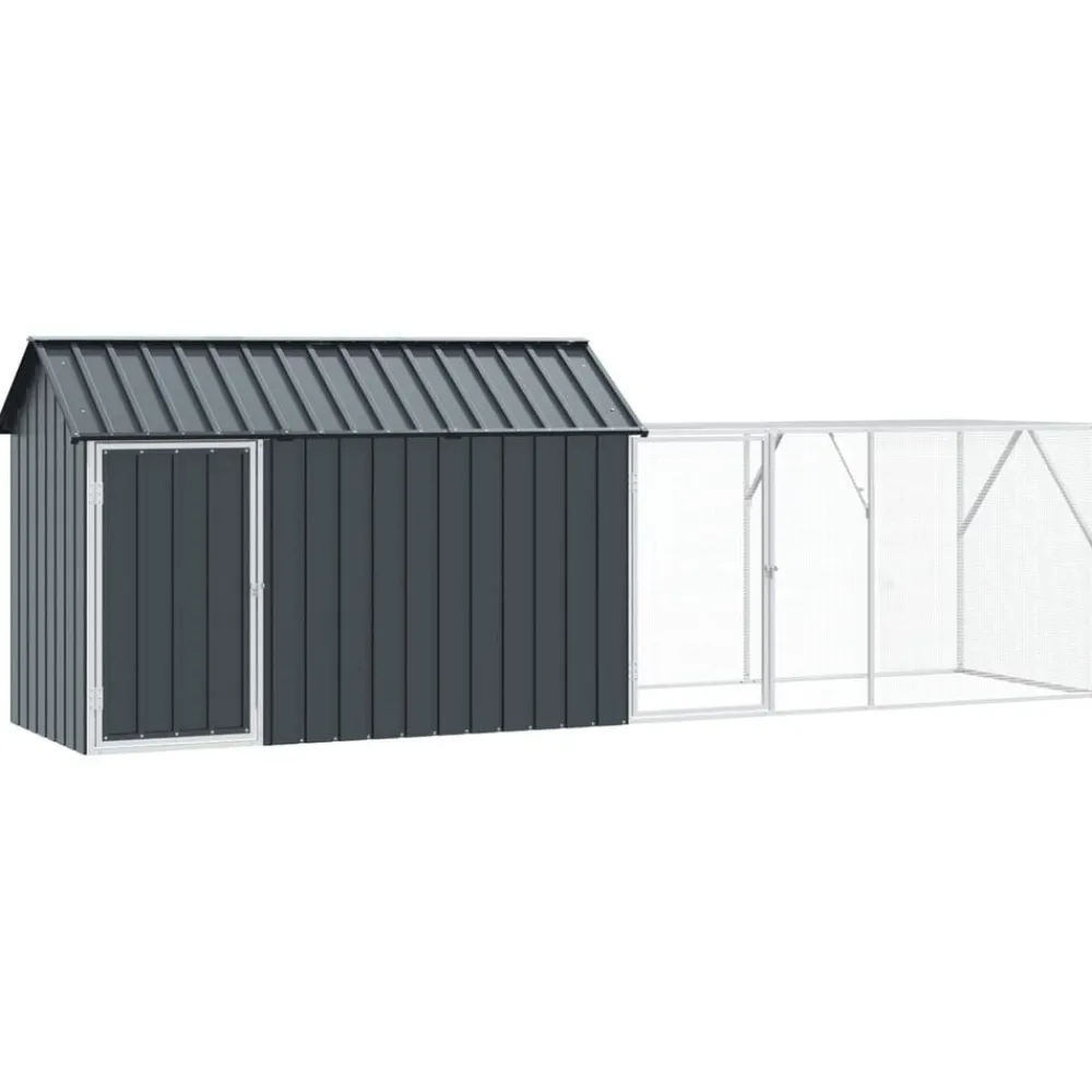 Articles Pour Animaux De Compagnie-vidaXL Cage pour oiseaux avec stockage Anthracite 416,5 x 103 x 142 cm