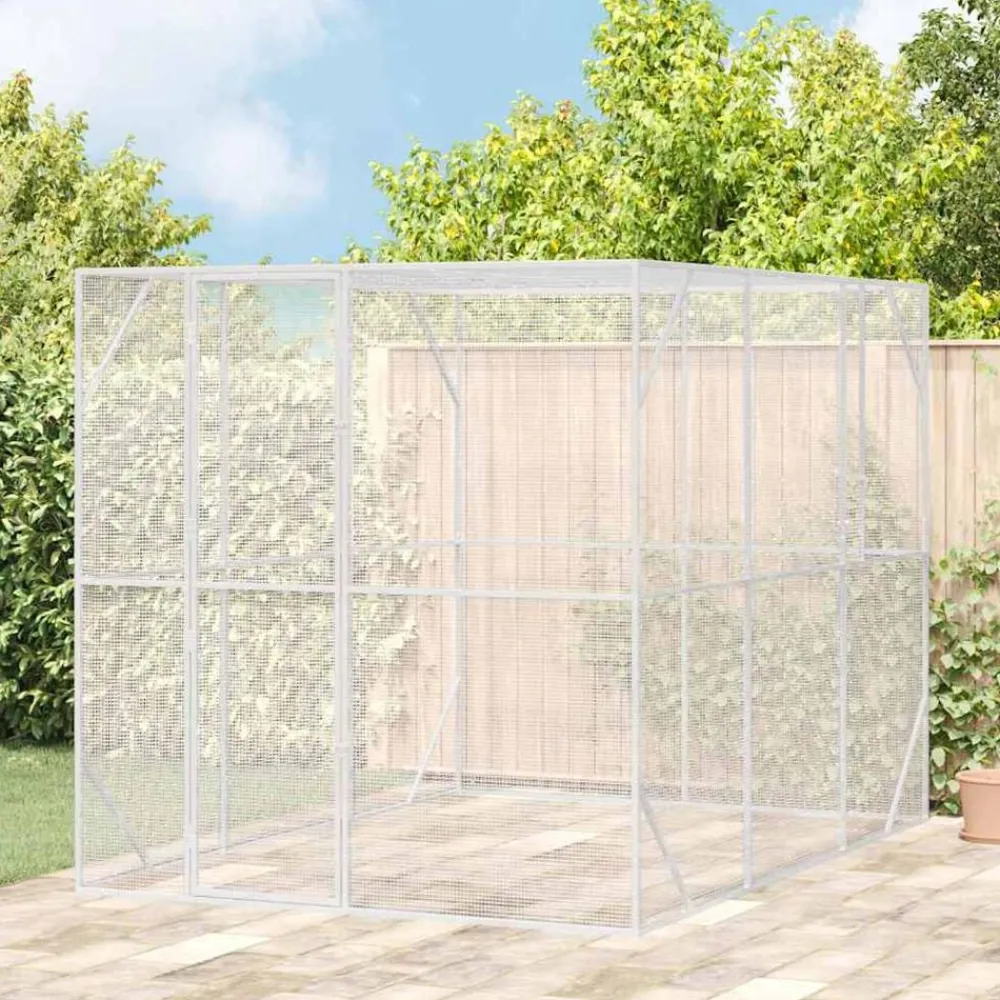 vidaXL Cage pour oiseaux Anthracite 210 x 304 x 213 cm Acier galvanisé