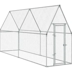 vidaXL Cage pour poules argenté 100x100x190 cm acier galvanisé
