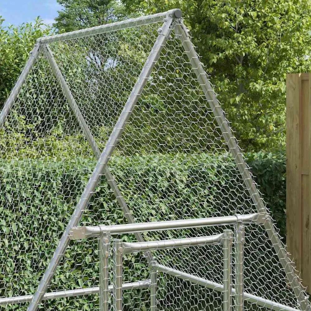vidaXL Cage pour poules argenté 100x100x190 cm acier galvanisé