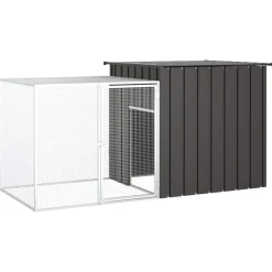 Articles Pour Animaux De Compagnie-vidaXL Cage pour poules 200x91x100 cm Acier galvanisé Anthracite