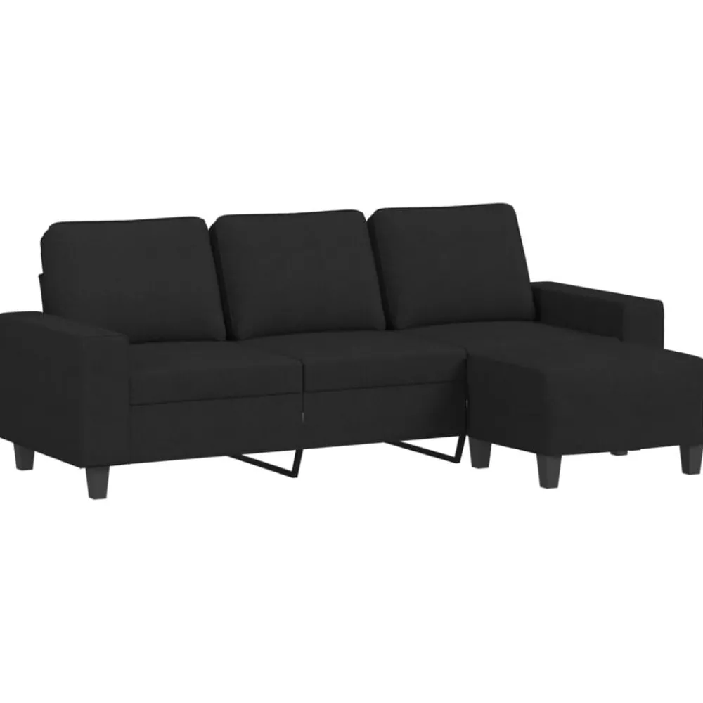 vidaXL Canapé à 3 places avec repose-pieds 180 cm Tissu
