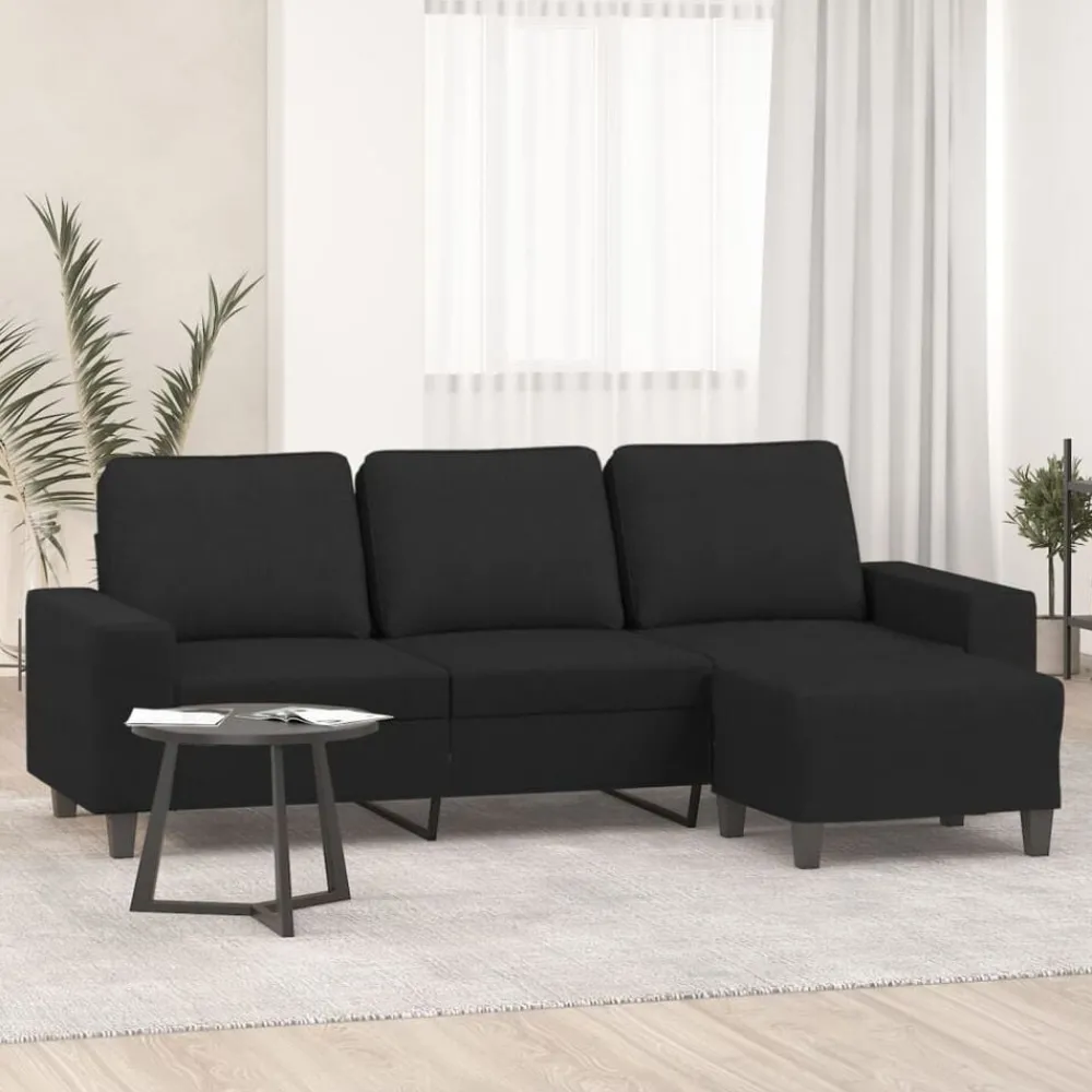 vidaXL Canapé à 3 places avec repose-pieds 180 cm Tissu