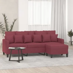 vidaXL Canapé à 3 places avec repose-pieds 180 cm Tissu