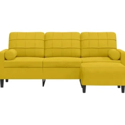 vidaXL Canapé à 3 places avec repose-pieds 180 cm velours