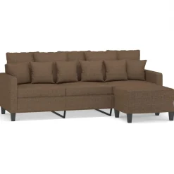 vidaXL Canapé à 3 places avec repose-pieds 180 cm Tissu