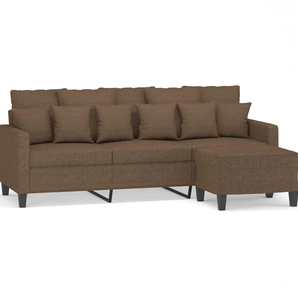 vidaXL Canapé à 3 places avec repose-pieds 180 cm Tissu