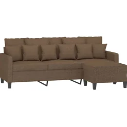 vidaXL Canapé à 3 places avec repose-pieds 180 cm Tissu