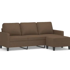vidaXL Canapé à 3 places avec repose-pieds 180 cm Tissu