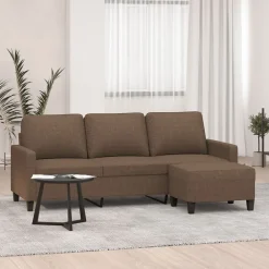 vidaXL Canapé à 3 places avec repose-pieds 180 cm Tissu