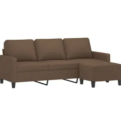 vidaXL Canapé à 3 places avec repose-pieds 180 cm Tissu