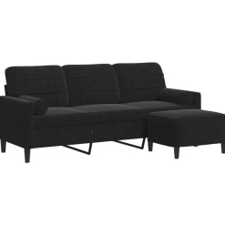 vidaXL Canapé à 3 places avec repose-pieds 180 cm Velours