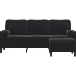 vidaXL Canapé à 3 places avec repose-pieds 180 cm Velours