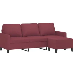vidaXL Canapé à 3 places avec repose-pieds 180 cm Tissu
