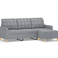 vidaXL Canapé à 3 places avec repose-pieds 180 cm Tissu