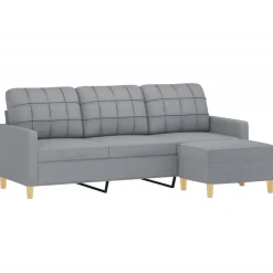vidaXL Canapé à 3 places avec repose-pieds 180 cm Tissu