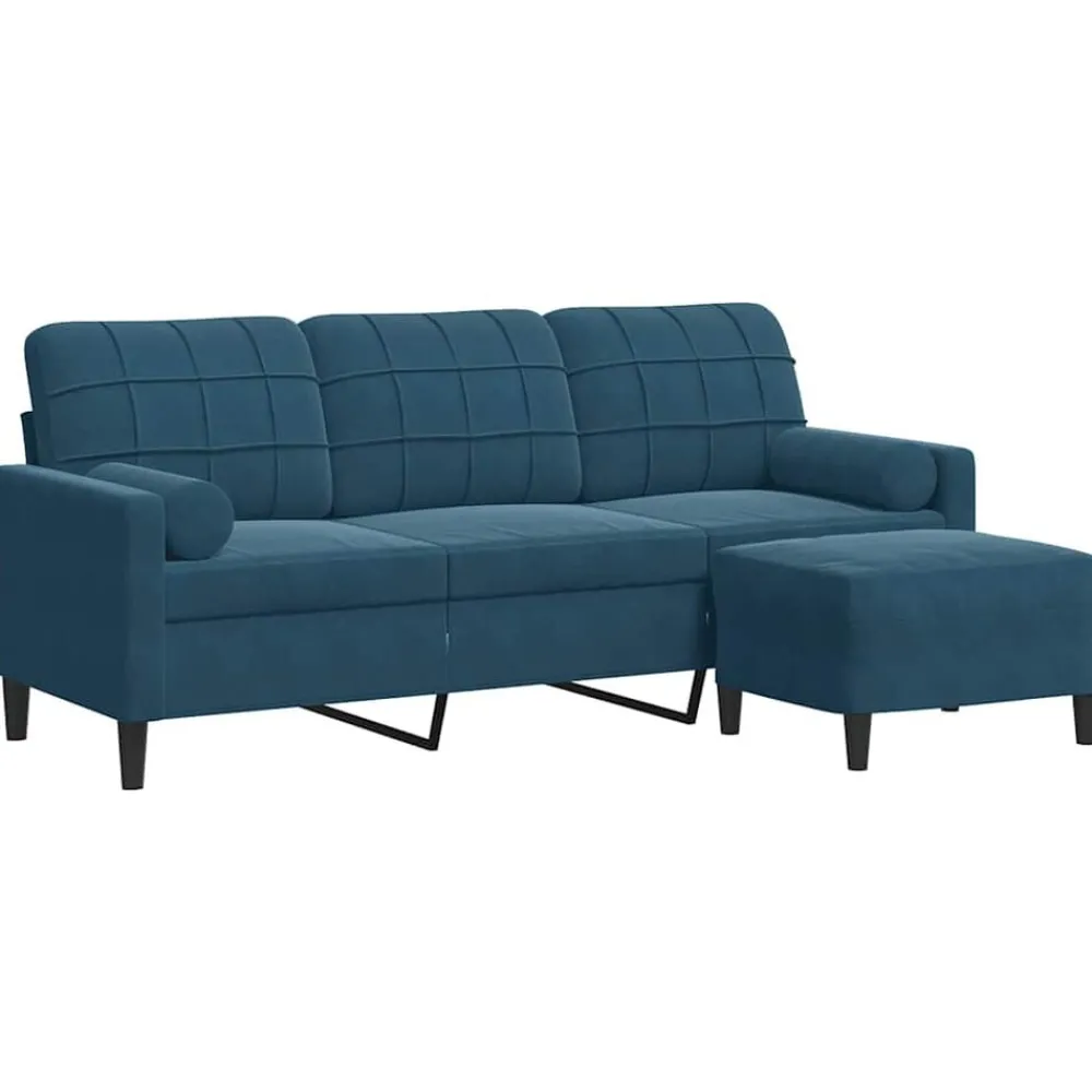 vidaXL Canapé à 3 places avec repose-pieds 180 cm Velours