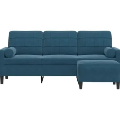 vidaXL Canapé à 3 places avec repose-pieds 180 cm Velours