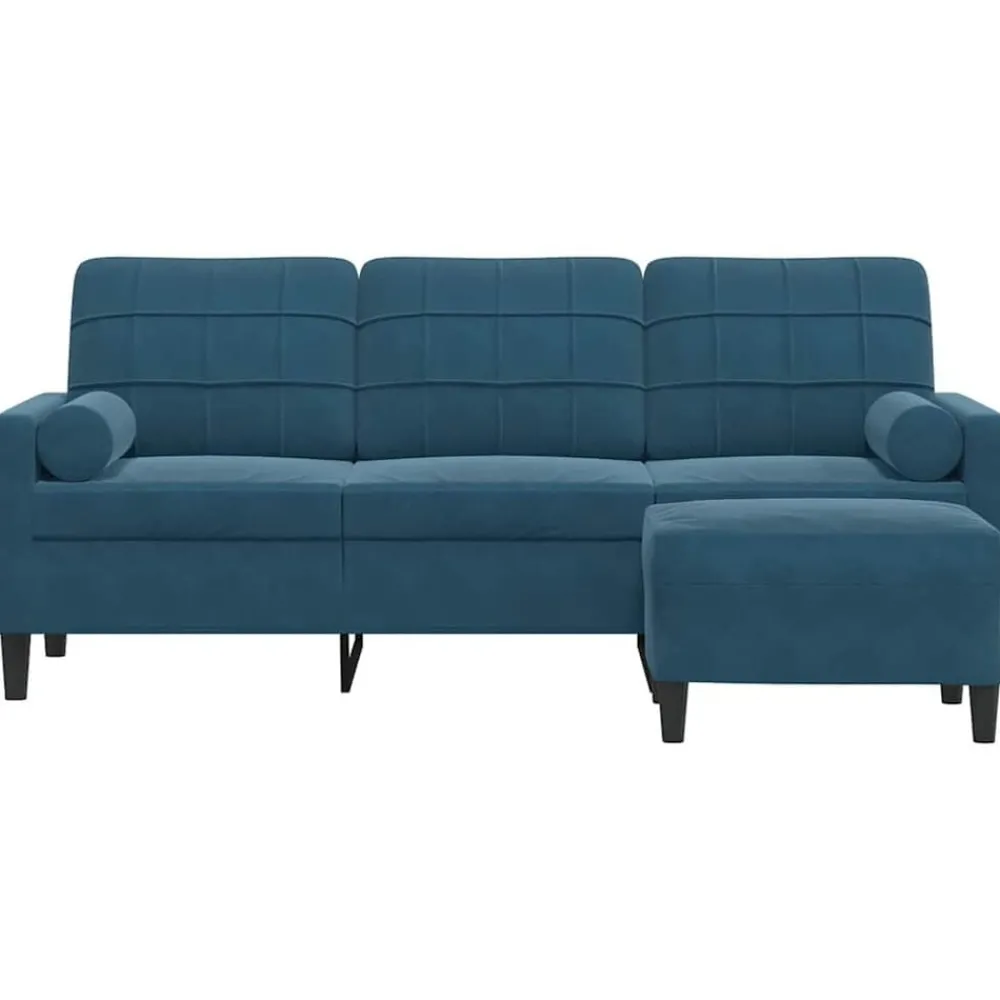 vidaXL Canapé à 3 places avec repose-pieds 180 cm Velours