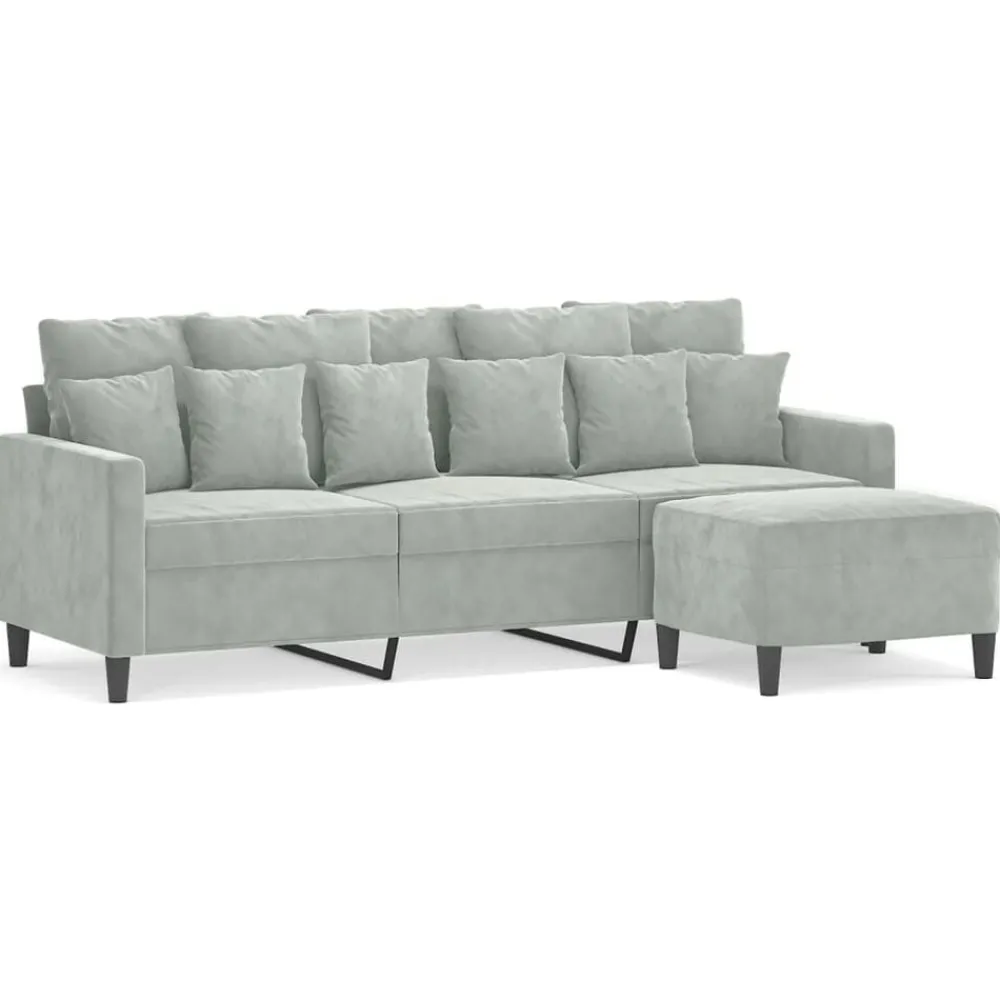 vidaXL Canapé à 3 places avec repose-pieds jaune 180 cm velours
