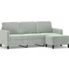 vidaXL Canapé à 3 places avec repose-pieds Marron 180 cm Velours