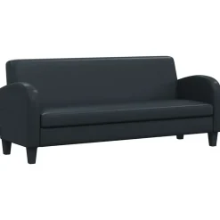 vidaXL Canapé à 3 places cuir synthétique noir