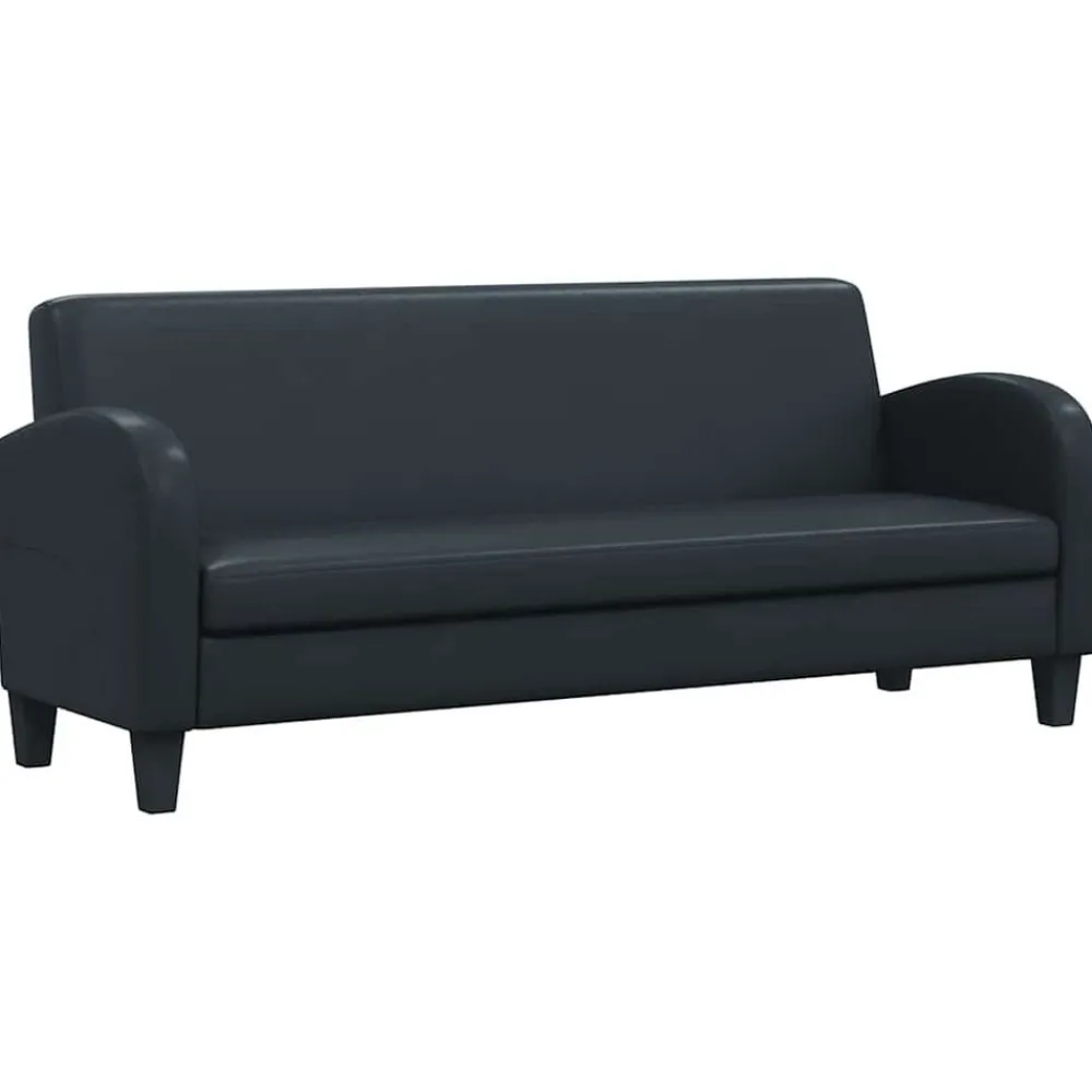 vidaXL Canapé à 3 places cuir synthétique noir