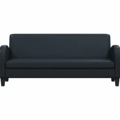 vidaXL Canapé à 3 places cuir synthétique noir