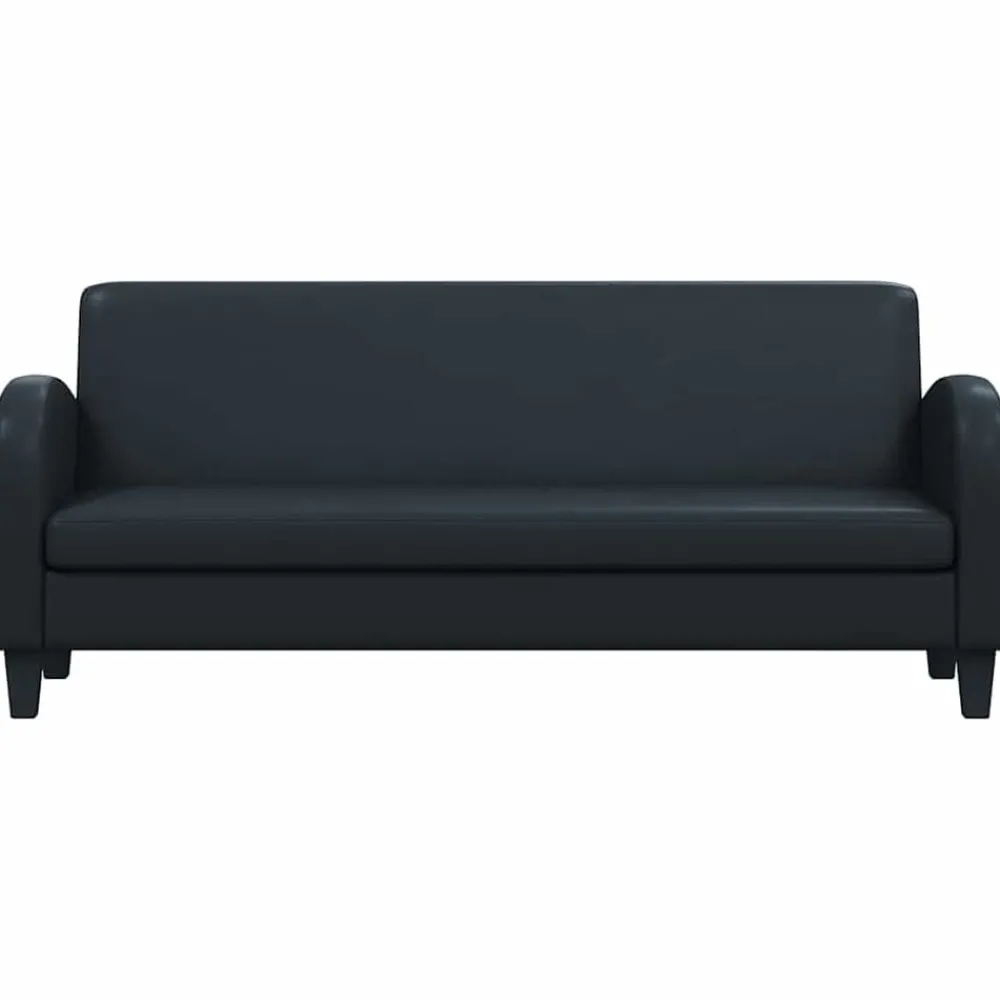 vidaXL Canapé à 3 places cuir synthétique noir