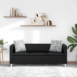 vidaXL Canapé à 3 places cuir artificiel