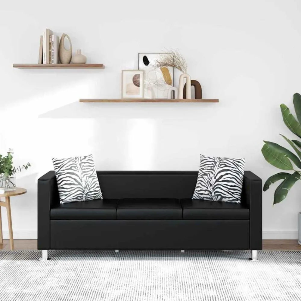 vidaXL Canapé à 3 places cuir artificiel