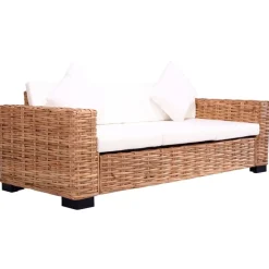 Mobilier De Jardin-vidaXL Canapé à 3 places de jardin Rotin naturel