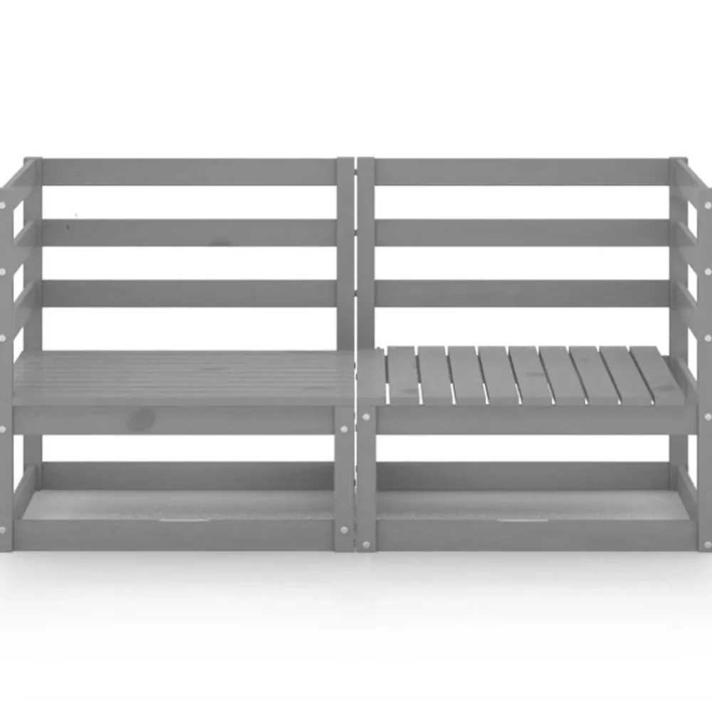 Mobilier De Jardin-vidaXL Canapé à 2 places de jardin Bois de pin solide Gris