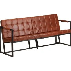 vidaXL Canapé à 3 places Cuir de chèvre véritable