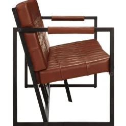 vidaXL Canapé à 3 places Cuir de chèvre véritable
