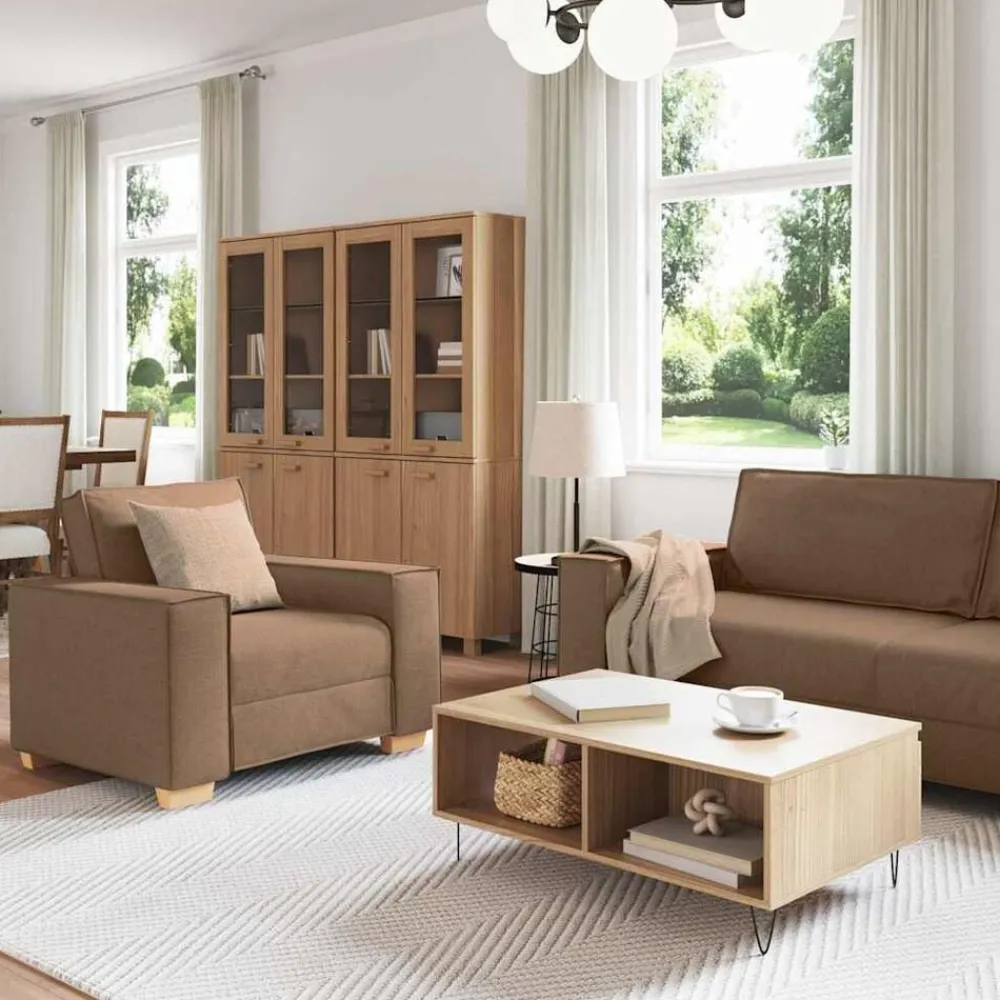 vidaXL Canapé 3 pcs 220 x 80 x 84 cm Tissu en lin mélangé