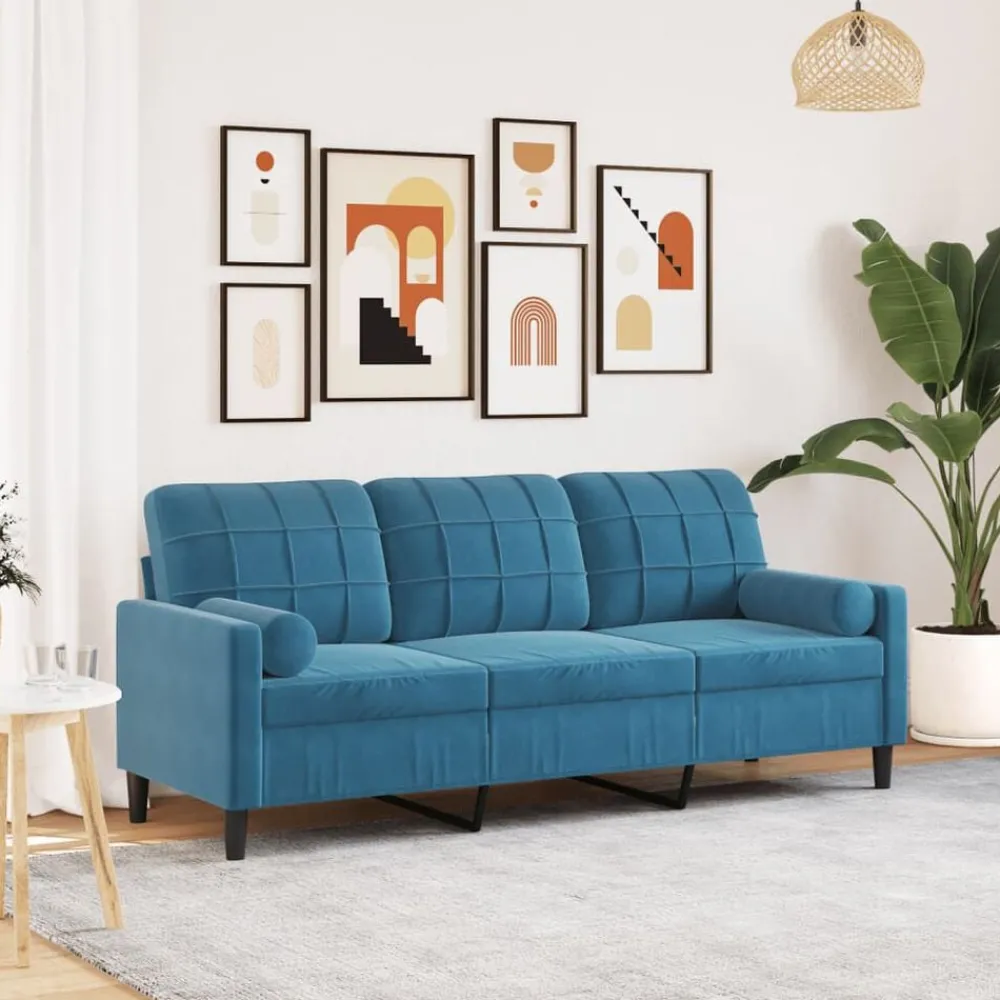 vidaXL Canapé 3 places avec oreillers décoratifs 180 cm velours