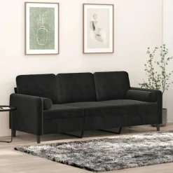 vidaXL Canapé 3 places avec oreillers décoratifs 180 cm velours