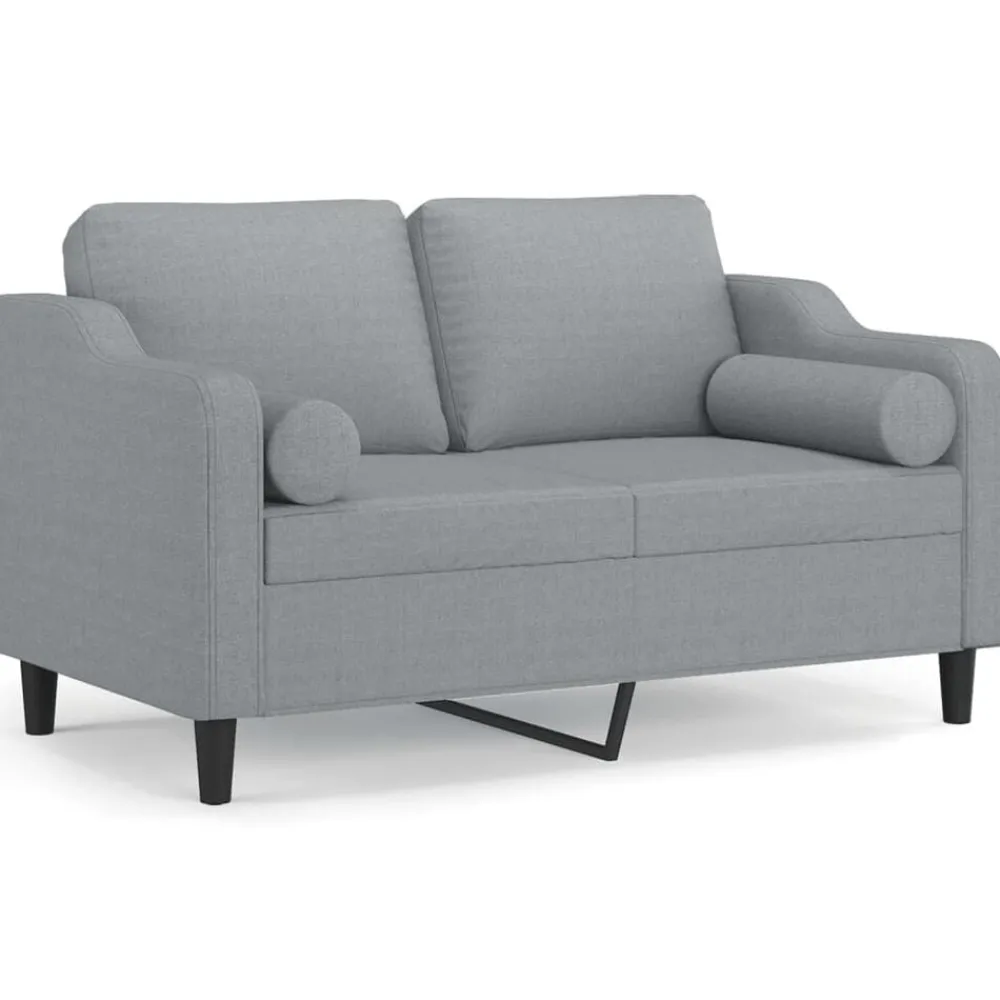 vidaXL Canapé 2 places avec oreillers 120 cm tissu