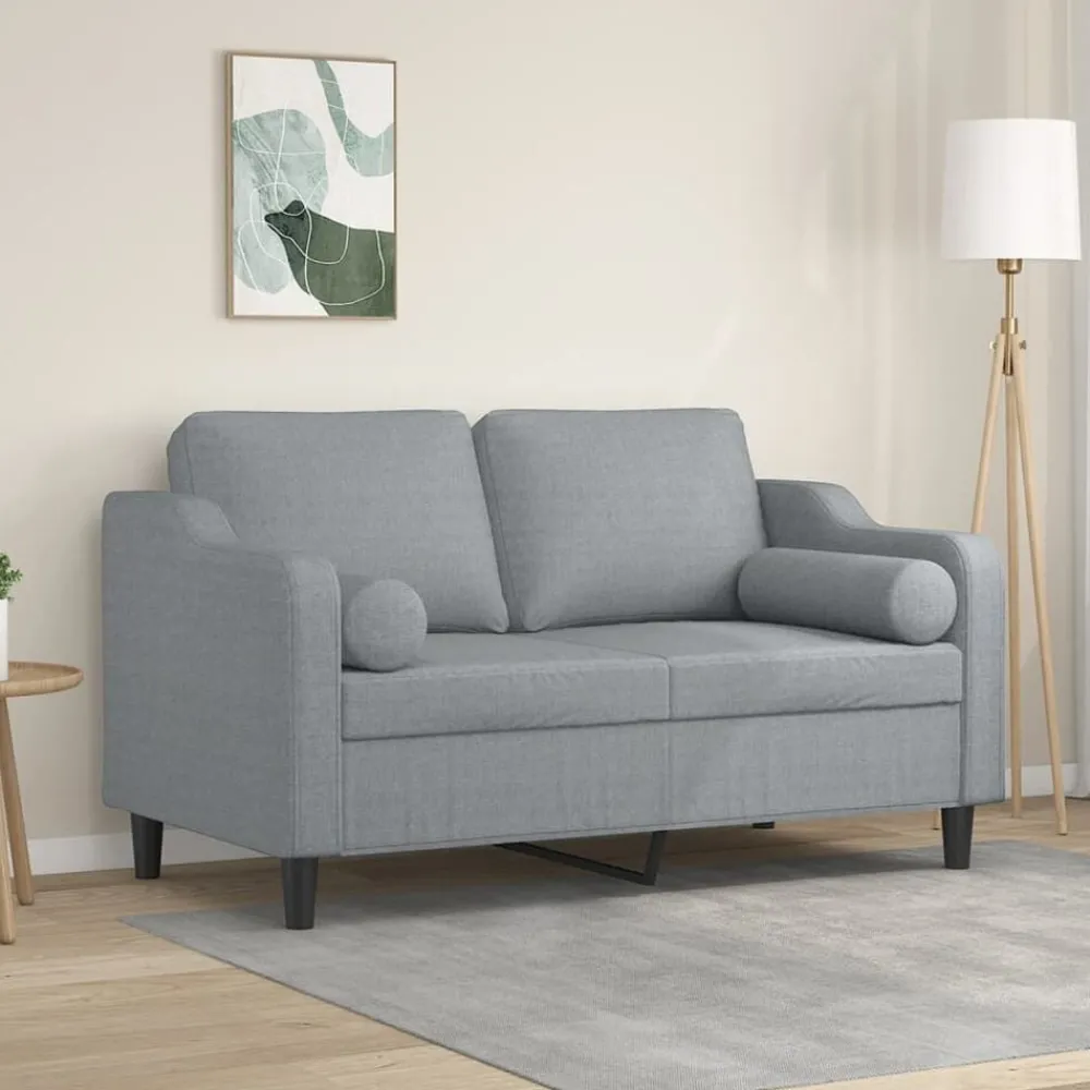 vidaXL Canapé 2 places avec oreillers 120 cm tissu
