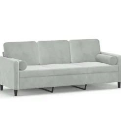 vidaXL Canapé 3 places avec oreillers 180 cm velours