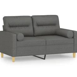 vidaXL Canapé 2 places avec oreillers 120 cm tissu