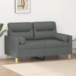 vidaXL Canapé 2 places avec oreillers 120 cm tissu