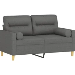 vidaXL Canapé 2 places avec oreillers 120 cm tissu