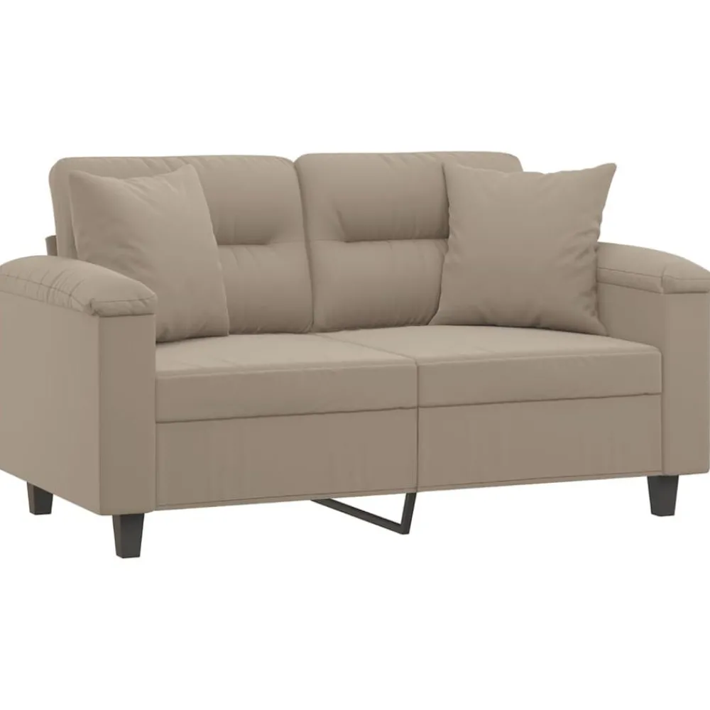 vidaXL Canapé 2 places avec oreillers 120 cm tissu microfibre