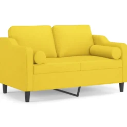 vidaXL Canapé 2 places avec oreillers 120 cm tissu