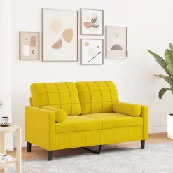 vidaXL Canapé 2 places avec oreillers décoratifs 120 cm velours