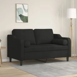 vidaXL Canapé 2 places avec oreillers décoratifs 120 cm tissu