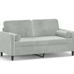 vidaXL Canapé 2 places avec oreillers 140 cm velours