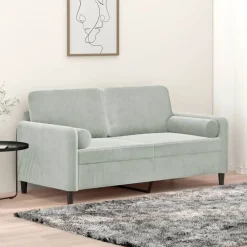 vidaXL Canapé 2 places avec oreillers 140 cm velours